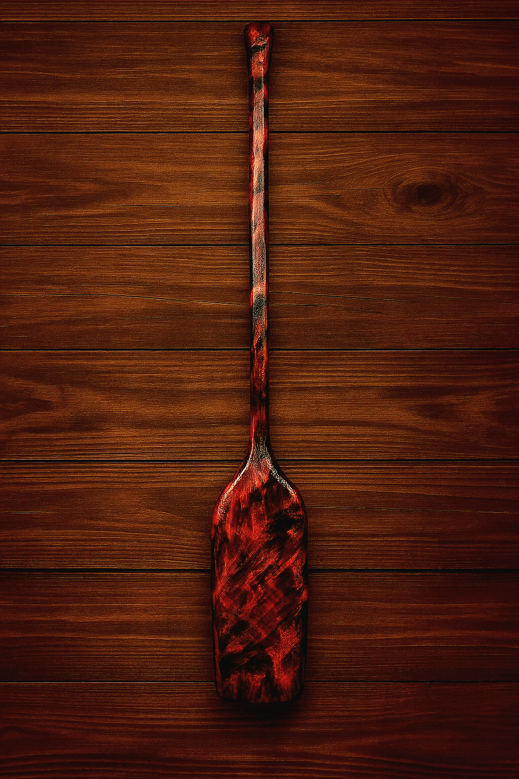 Handcrafted Canoe Paddle - Hellfire Current (Pine)
