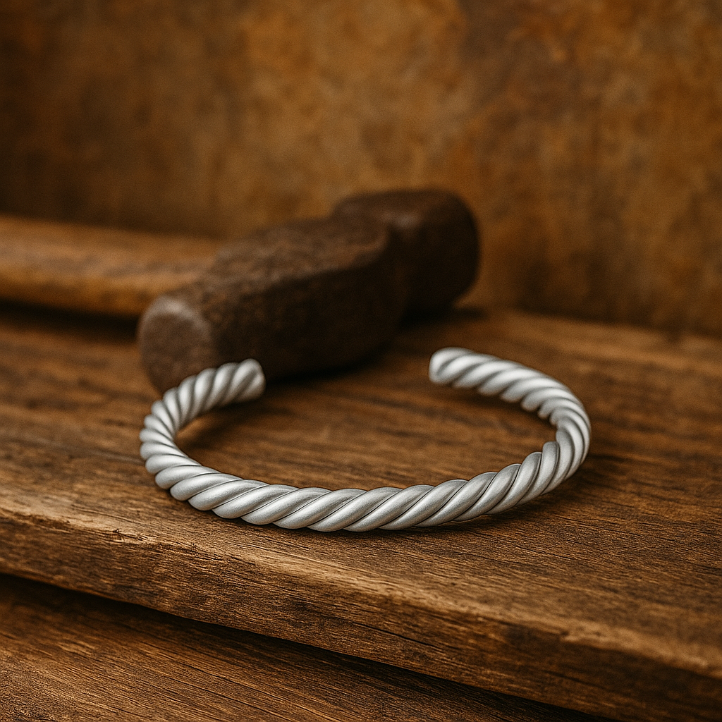 Handmade Bracelet - Single Twist Aluminum Cuff – Rustic Artisan Jewelry